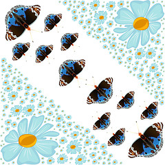 Image showing Abstract flowers and butterflies.