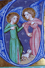 Image showing Illustration in an old bible book