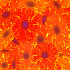 Image showing Seamless pattern yellow-orange flower.