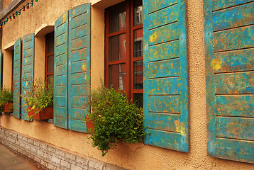 Image showing windows of antique house 