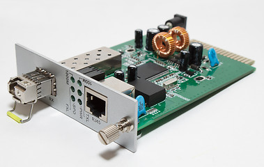 Image showing Fiber optic Media converter card with SFP