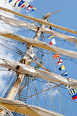 Image showing Masts and Sails