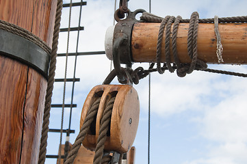 Image showing Masts and Sails