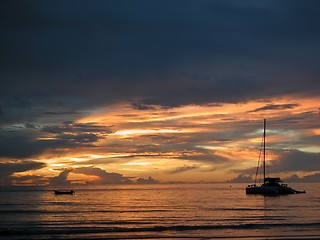 Image showing Boat at Sunset