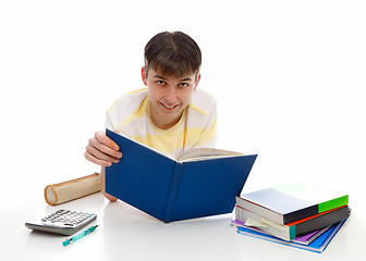 Image showing Smiling student with textbooks