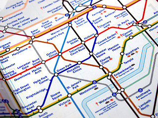 Image showing Tube map of London underground