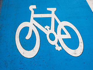 Image showing Bike lane sign