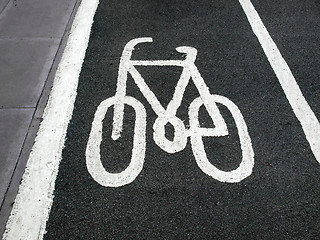 Image showing Bike lane sign