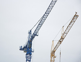 Image showing Construction cranes