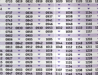 Image showing Timetable