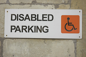 Image showing Disabled parking sign