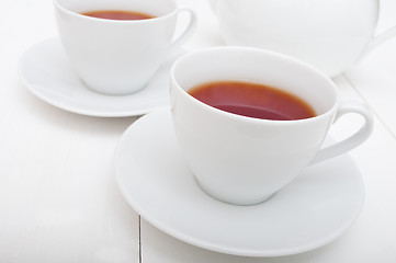 Image showing Cups of Tea and Teapot