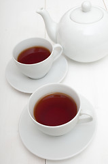 Image showing Cups of Tea and Teapot