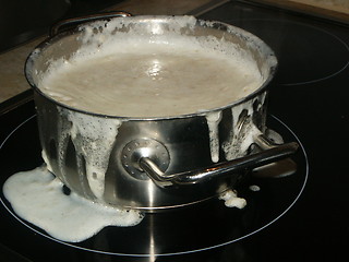 Image showing Saucepan with milk