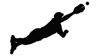 Image showing Baseball Diving Fielder