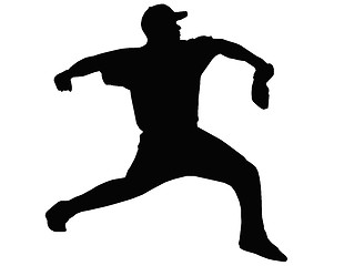 Image showing Baseball Pitcher Throwing Ball