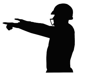 Image showing Silhouette American Football Quarterback Instructing 