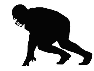 Image showing Silhouette American Football Player Scrimmage