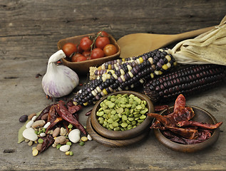 Image showing Green Dry Peas And Bean Mix