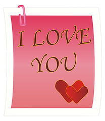 Image showing I Love You note