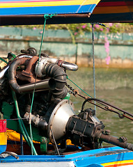 Image showing Engine of longtail boat in Bangkok