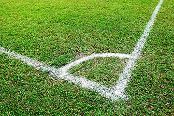 Image showing Corner of soccer field