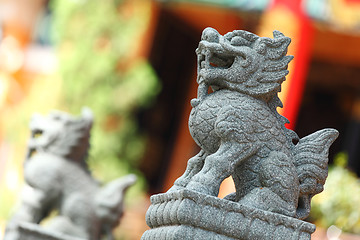 Image showing Chinese lion statue