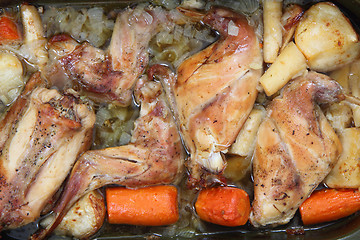 Image showing roasted rabbit meat background