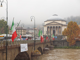 Image showing River Po flood in Turin, Piedmont, Italy