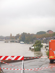 Image showing River Po flood in Turin, Piedmont, Italy