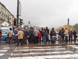 Image showing River Po flood in Turin, Piedmont, Italy