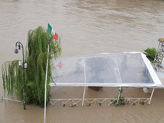 Image showing River Po flood in Turin, Piedmont, Italy