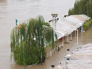 Image showing River Po flood in Turin, Piedmont, Italy