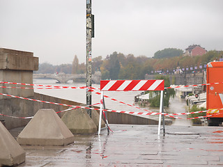 Image showing River Po flood in Turin, Piedmont, Italy