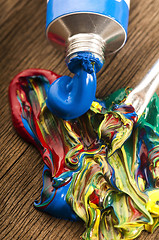 Image showing mixing paints. background 