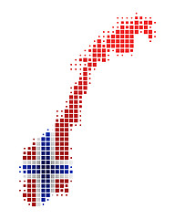 Image showing Map and flag of Norway