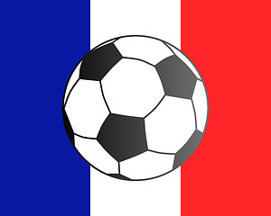 Image showing Flag of France and soccer ball