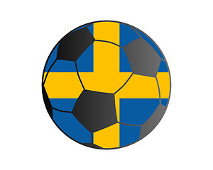 Image showing Flag of Sweden and soccer ball