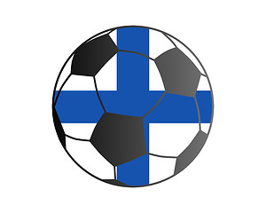 Image showing Flag of Finland and soccer ball