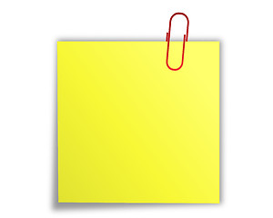 Image showing Note paper with paper clip