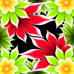 Image showing abstract frame applique flower