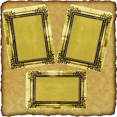 Image showing vintage scrapbook old paper with frames 