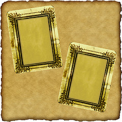 Image showing vintage scrapbook old paper with frames 