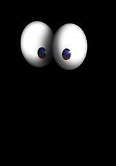 Image showing eyes bulging cartoon character in the dark