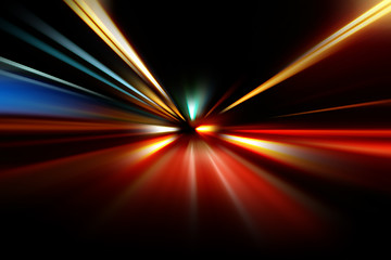 Image showing abstract night acceleration speed motion 