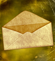 Image showing vintage envelope on a grunge old paper