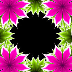 Image showing abstract frame applique flower