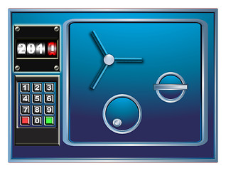 Image showing steel safe and new year digital counter