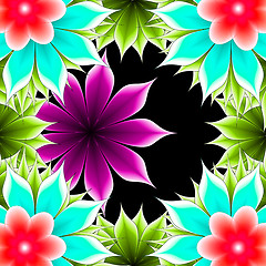 Image showing abstract frame applique flower