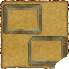 Image showing vintage scrapbook old paper with frames 